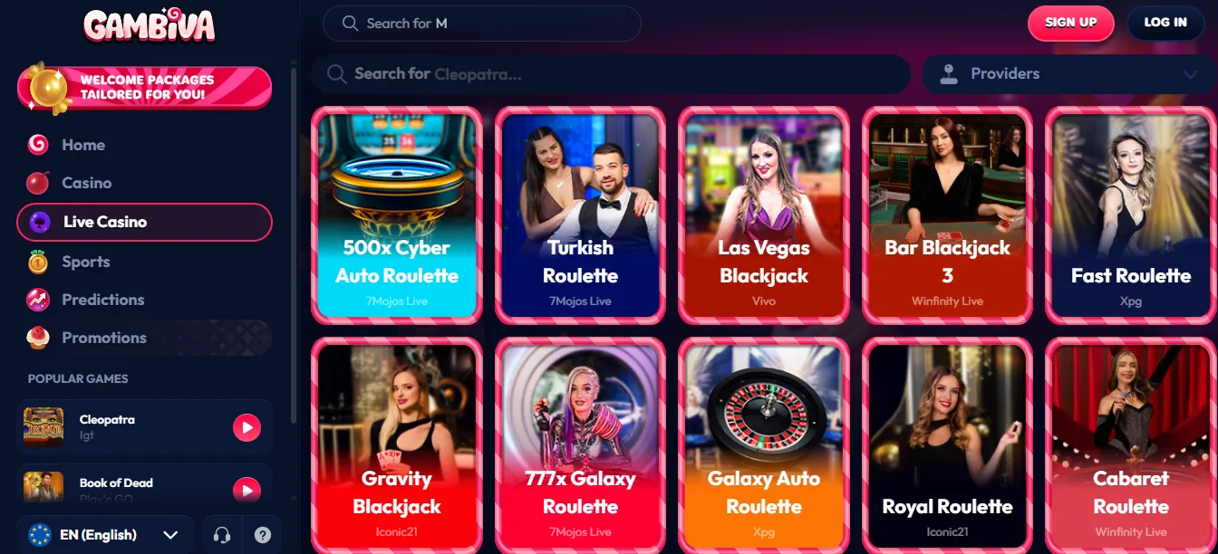 Live dealer and table games at new online casino