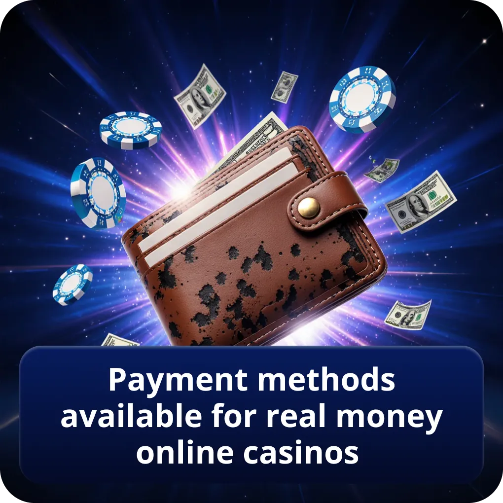 Payment methods available for real money online casinos